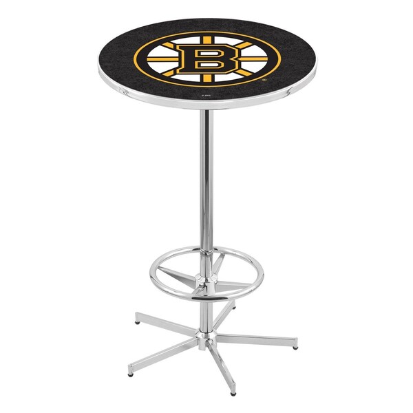 Holland Bar Stool Co 42" Chrome Boston Bruins Pub Table L216C4228BosBru - main
